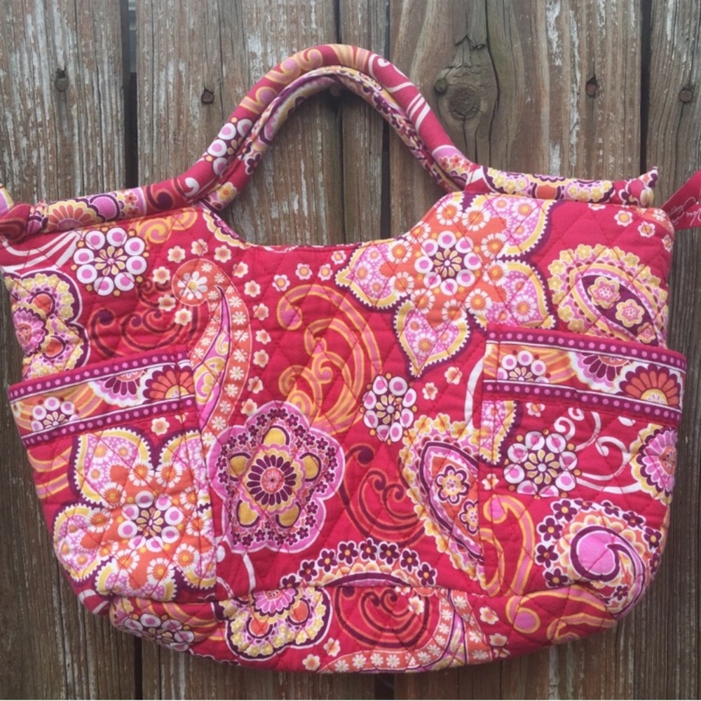 Vera Bradley Raspberry Fiz Pattern Gabby Bag
